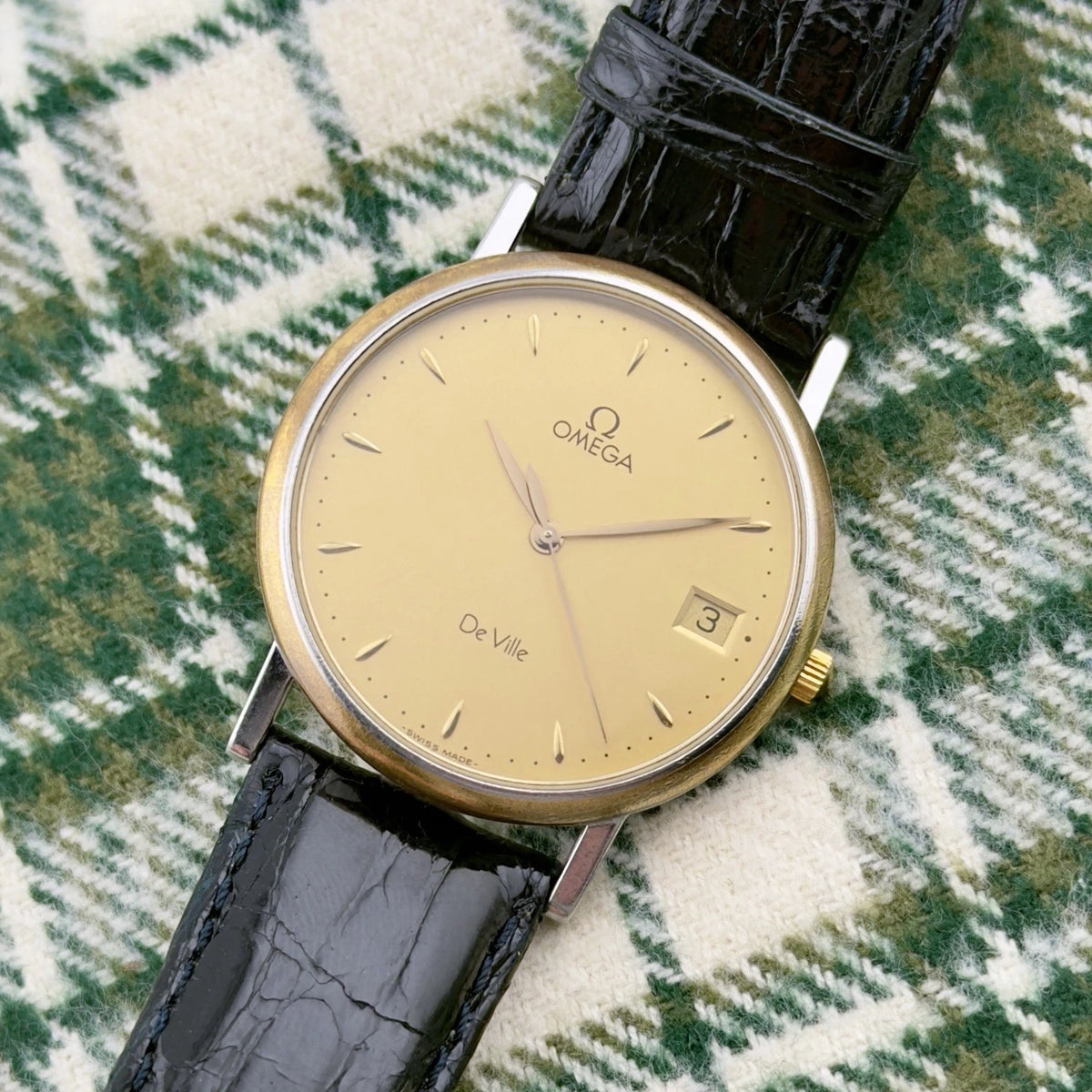 Vintage 1990’s Omega De Ville Quartz - Gold Dial - Ref 196.2432