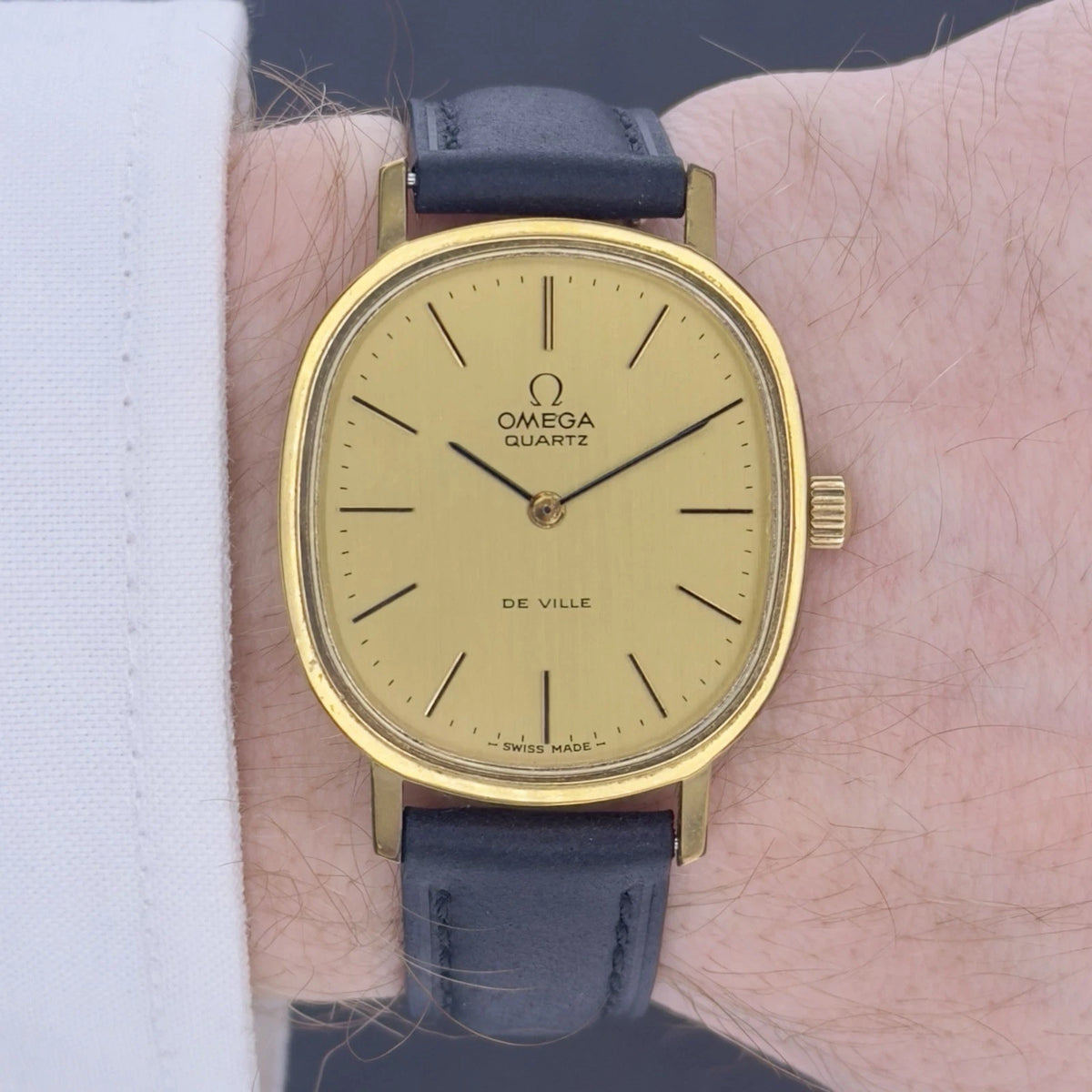 Vintage 1980s Omega De Ville - Gold Dial - Quartz - Ref 191.0046