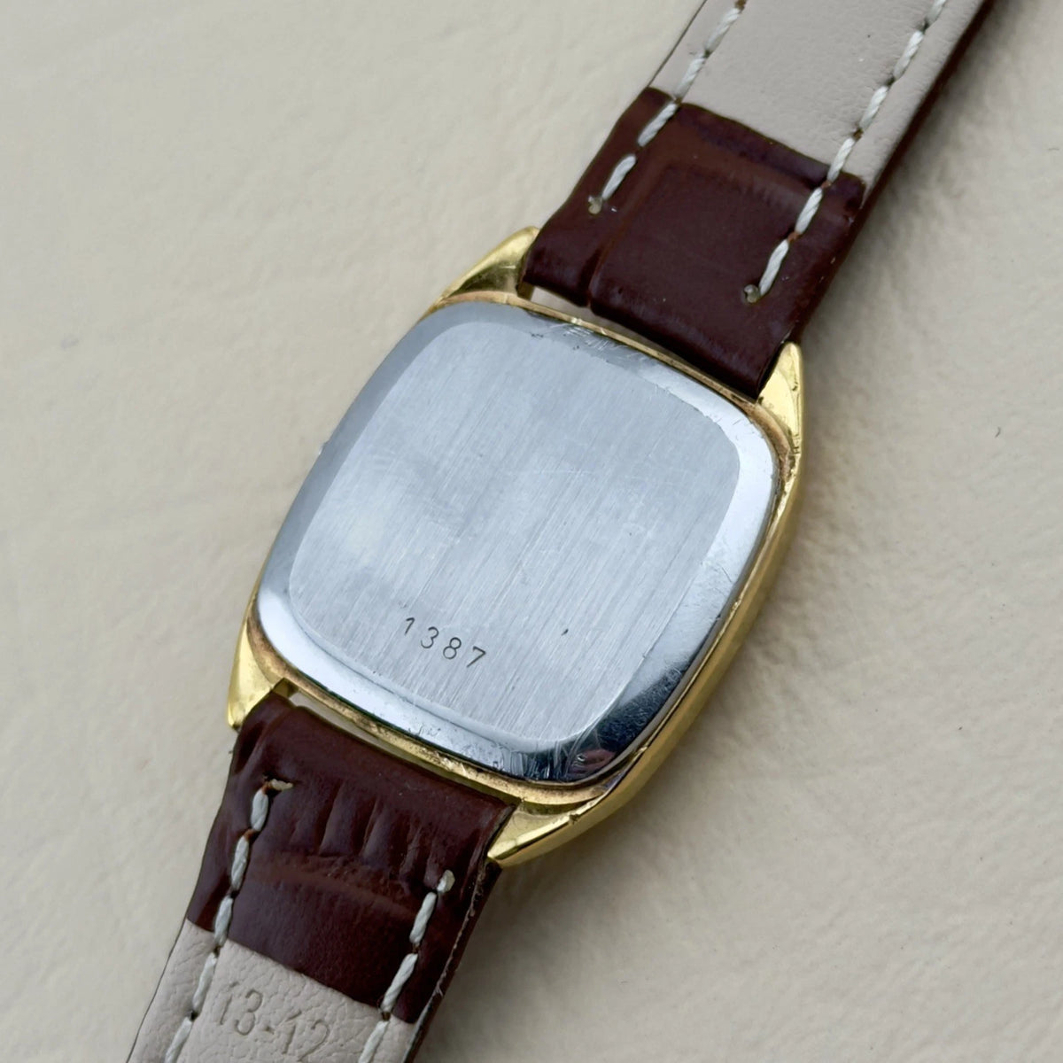 Vintage 1970s Omega De Ville Quartz - Mini Barrel - Gold Dial