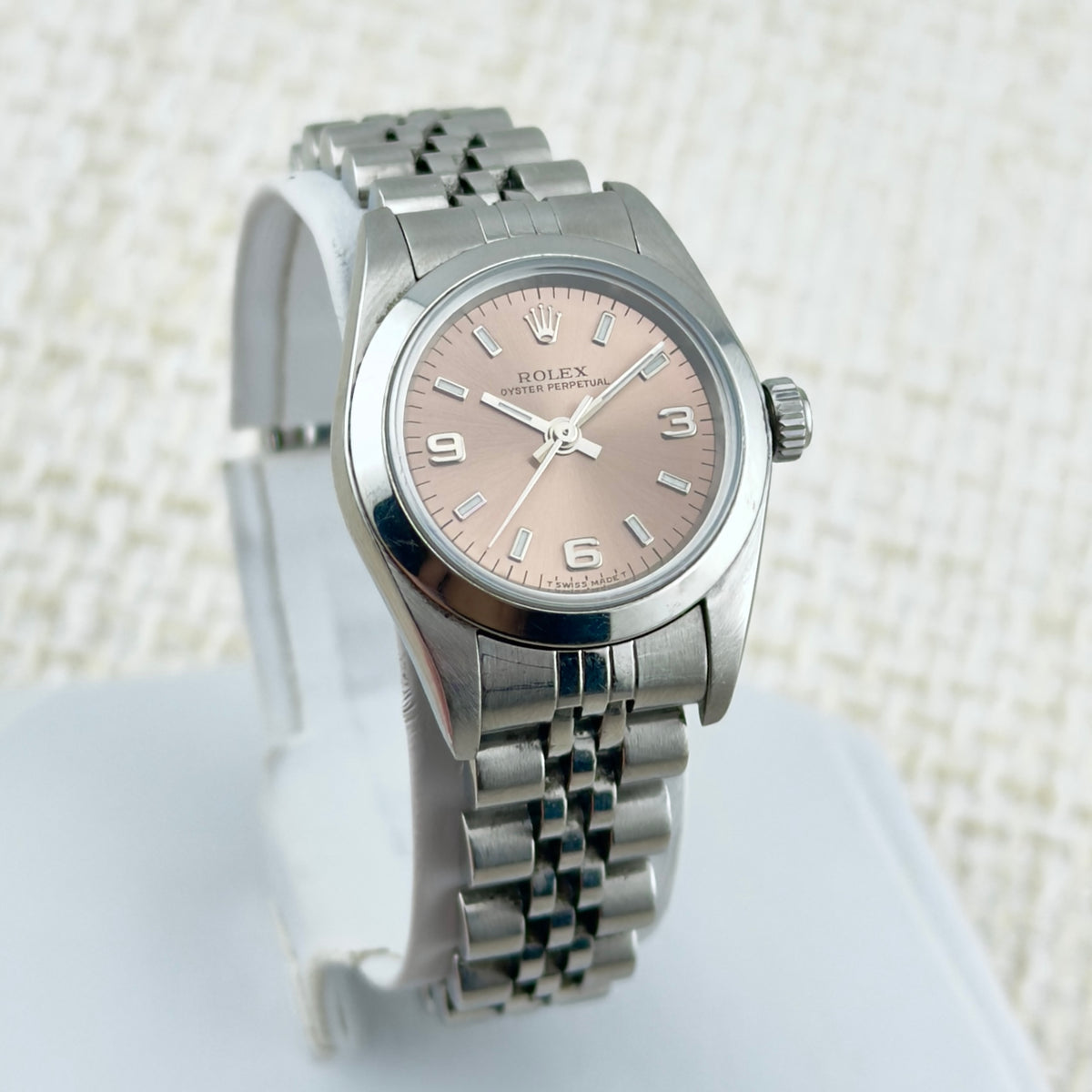 Rolex Oyster Perpetual – Pink Dial - With Papers - Ref 76080