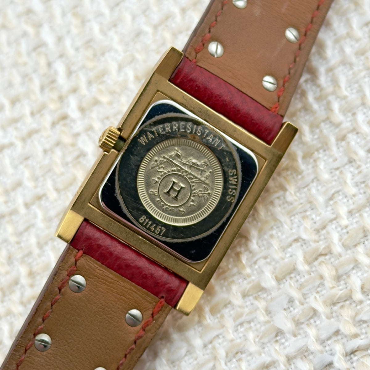 Hermes Medor Pyramid Watch - Red Leather - Original Box & Papers