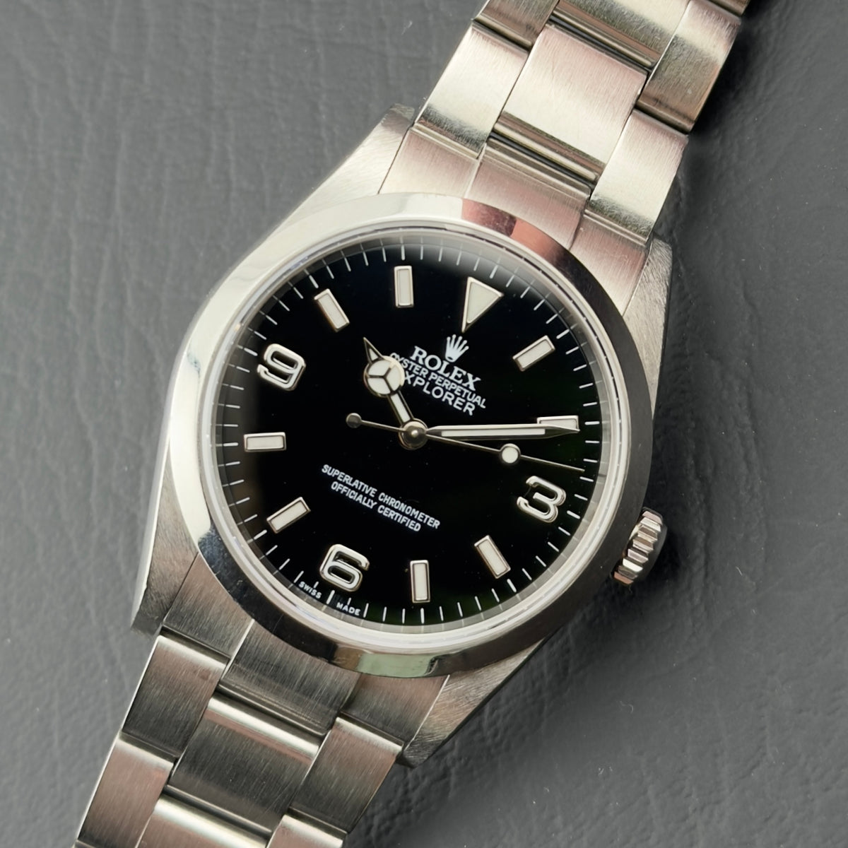 Rolex Oyster Perpetual Explorer 1 - Black Dial - Full Links