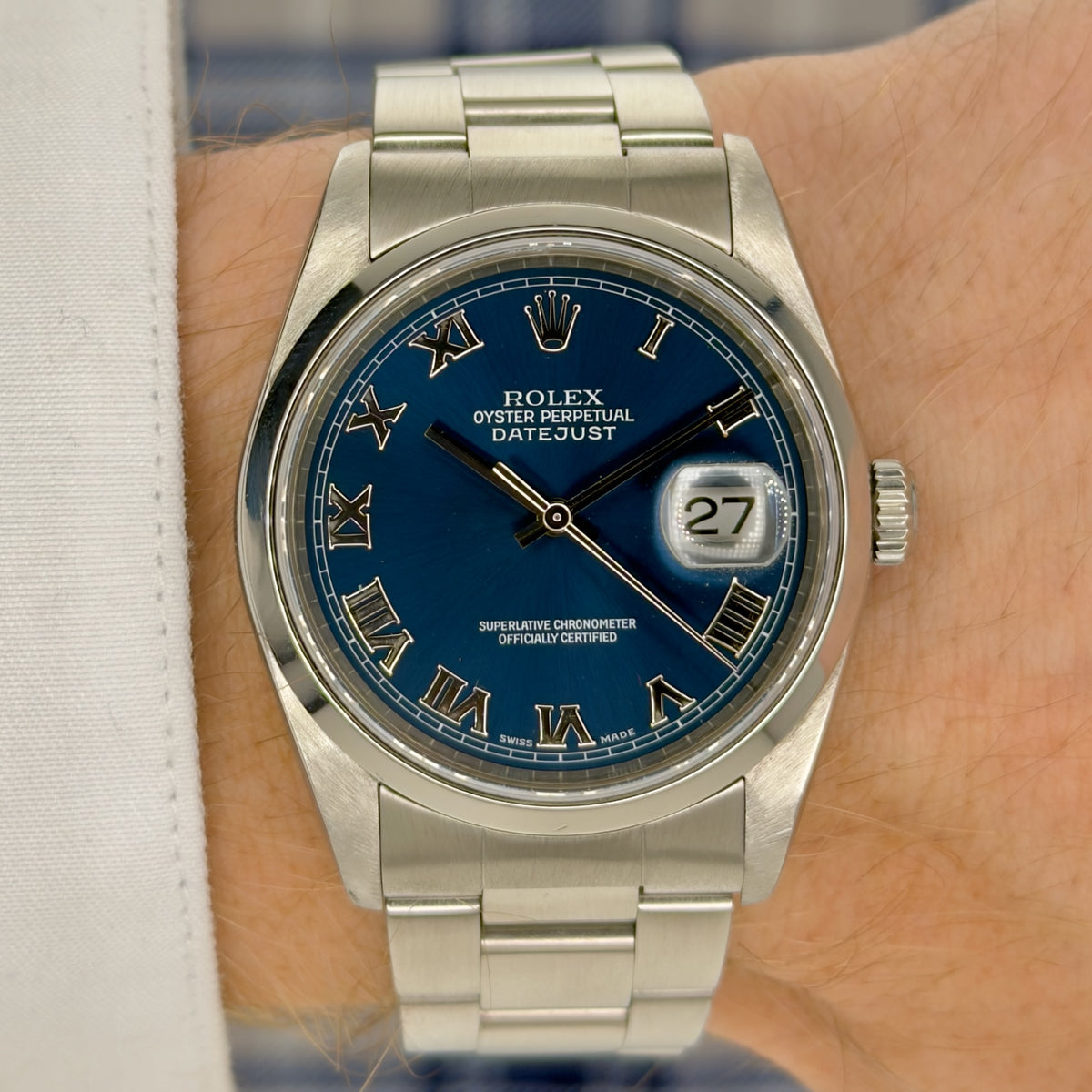 Rolex Datejust - Ref. 16220 - 36mm - Blue Roman Numeral Dial - Oyster Bracelet