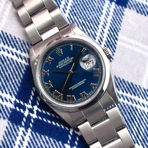Rolex Datejust - Ref. 16220 - 36mm - Blue Roman Numeral Dial - Oyster Bracelet