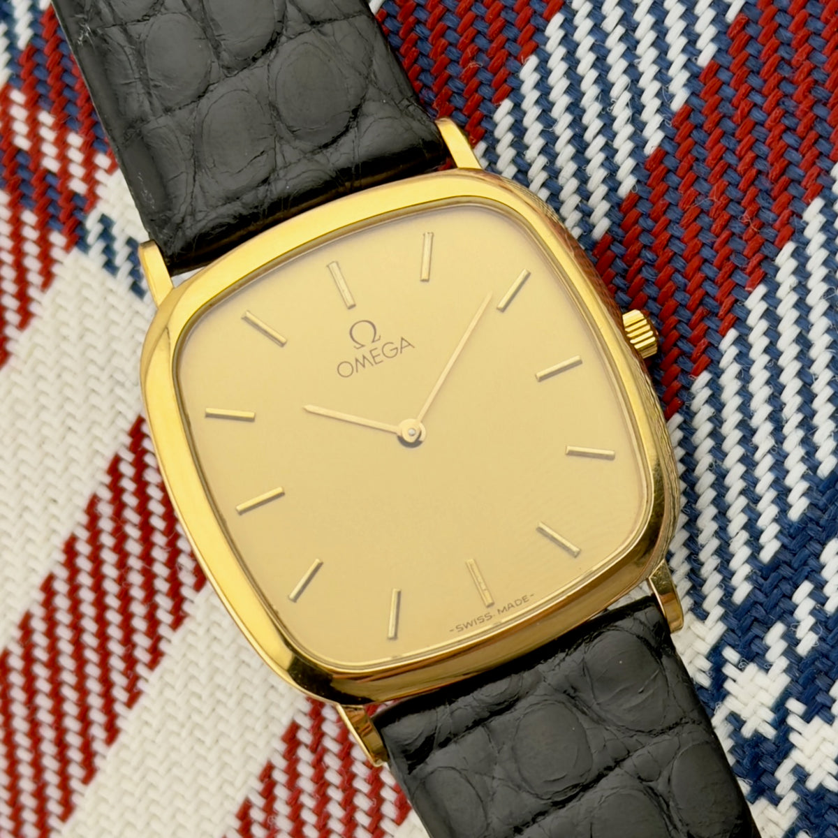 1990s Omega De Ville Square Tank - Quartz - Ref 195.0077 1