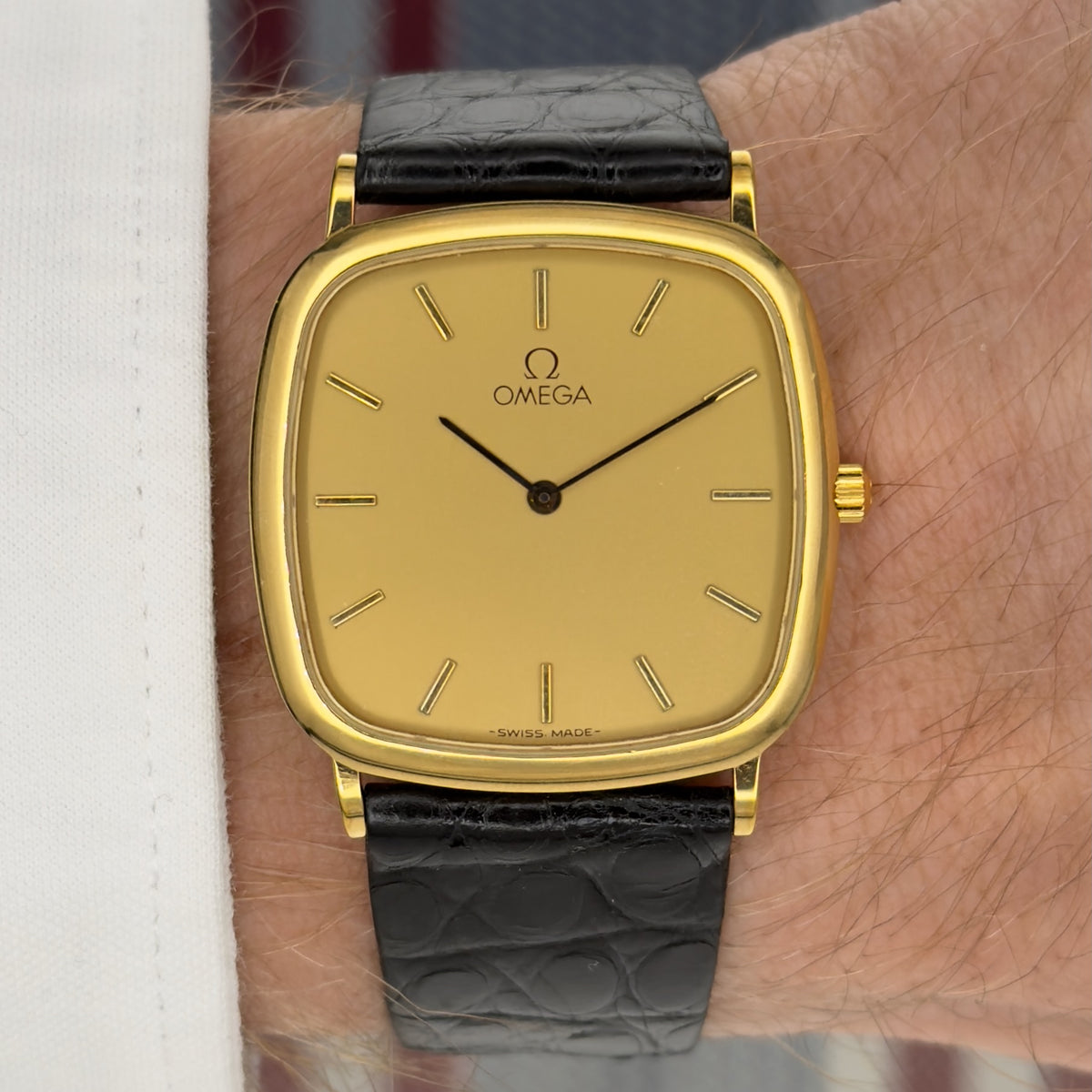 1990s Omega De Ville Square Tank - Quartz - Ref 195.0077 1