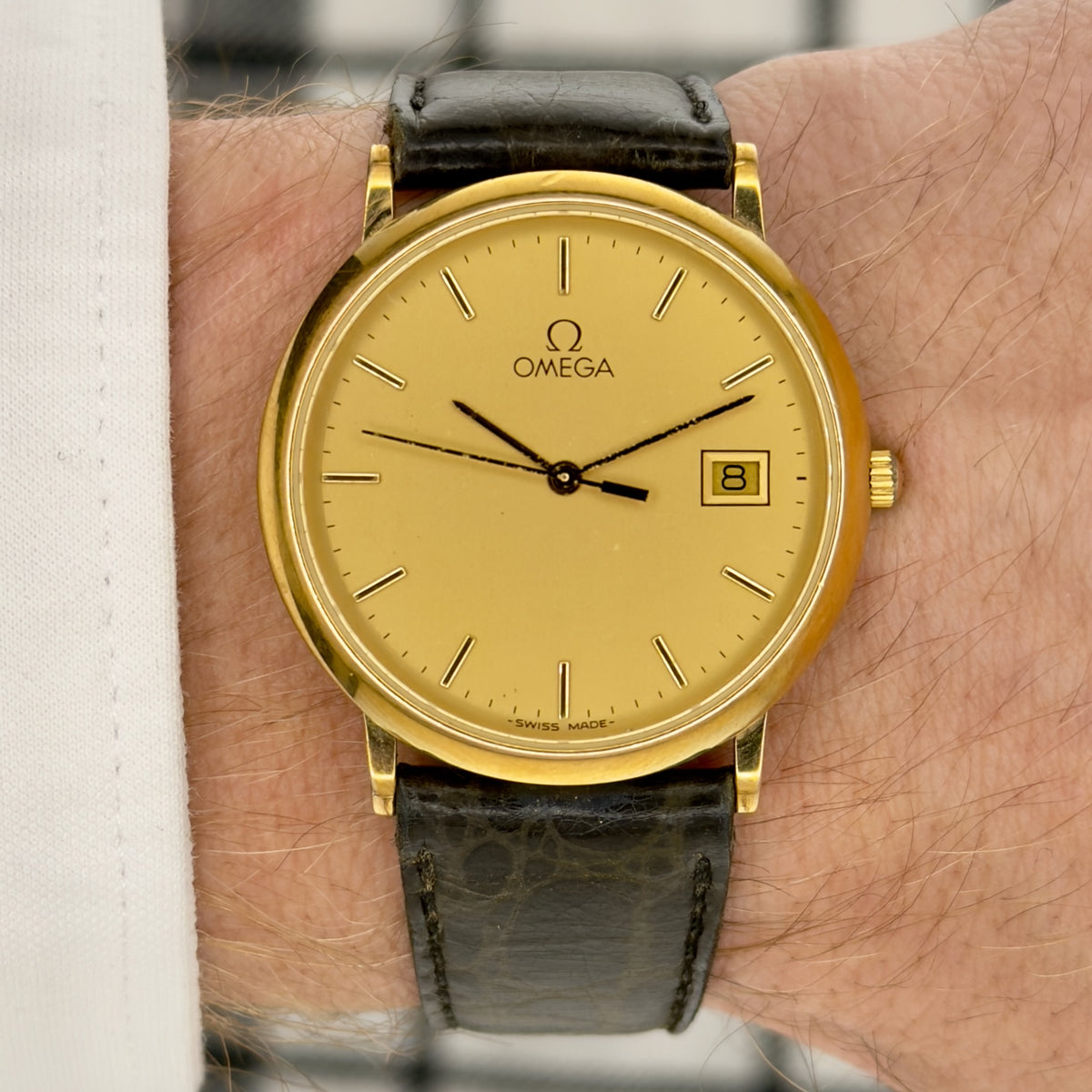 Vintage 1990s Omega De Ville Quartz - Gold Dial - Ref 196.2432