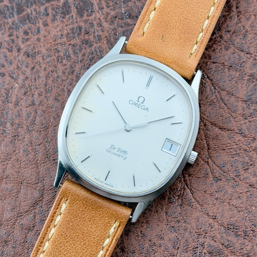 Vintage 1980s Omega De Ville - Round Tank - Silver Dial
