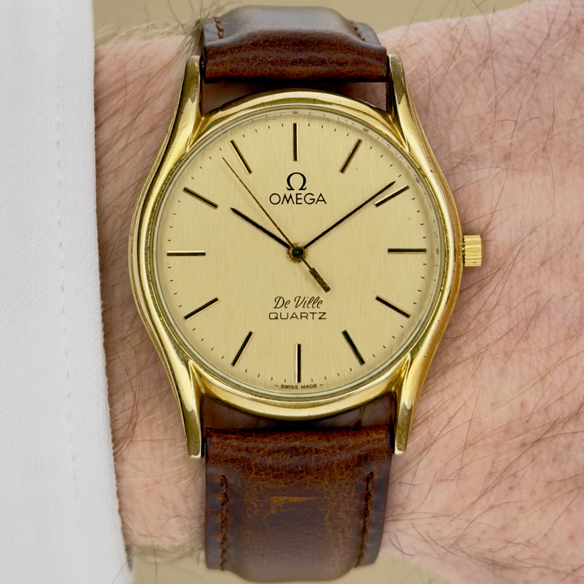 Vintage 1970’s Omega De Ville Quartz - Linen Dial - Ref 191.0096 - Men’s Watch
