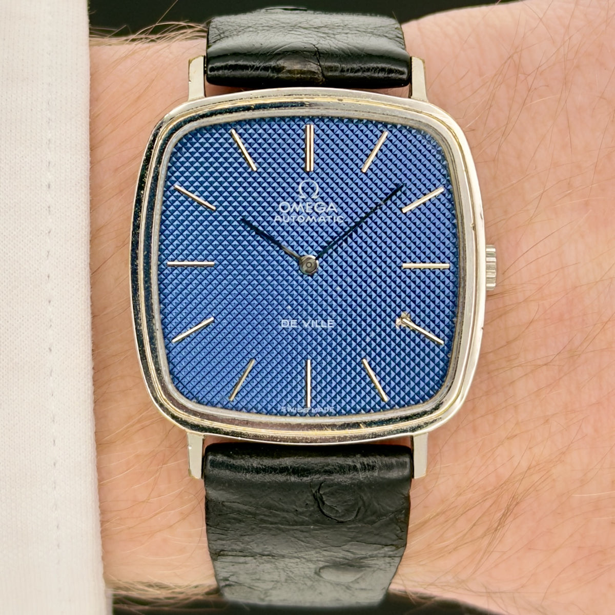 Vintage 1970’s Omega De Ville Automatic - Rare Blue Hobnail Dial - Men’s Watch