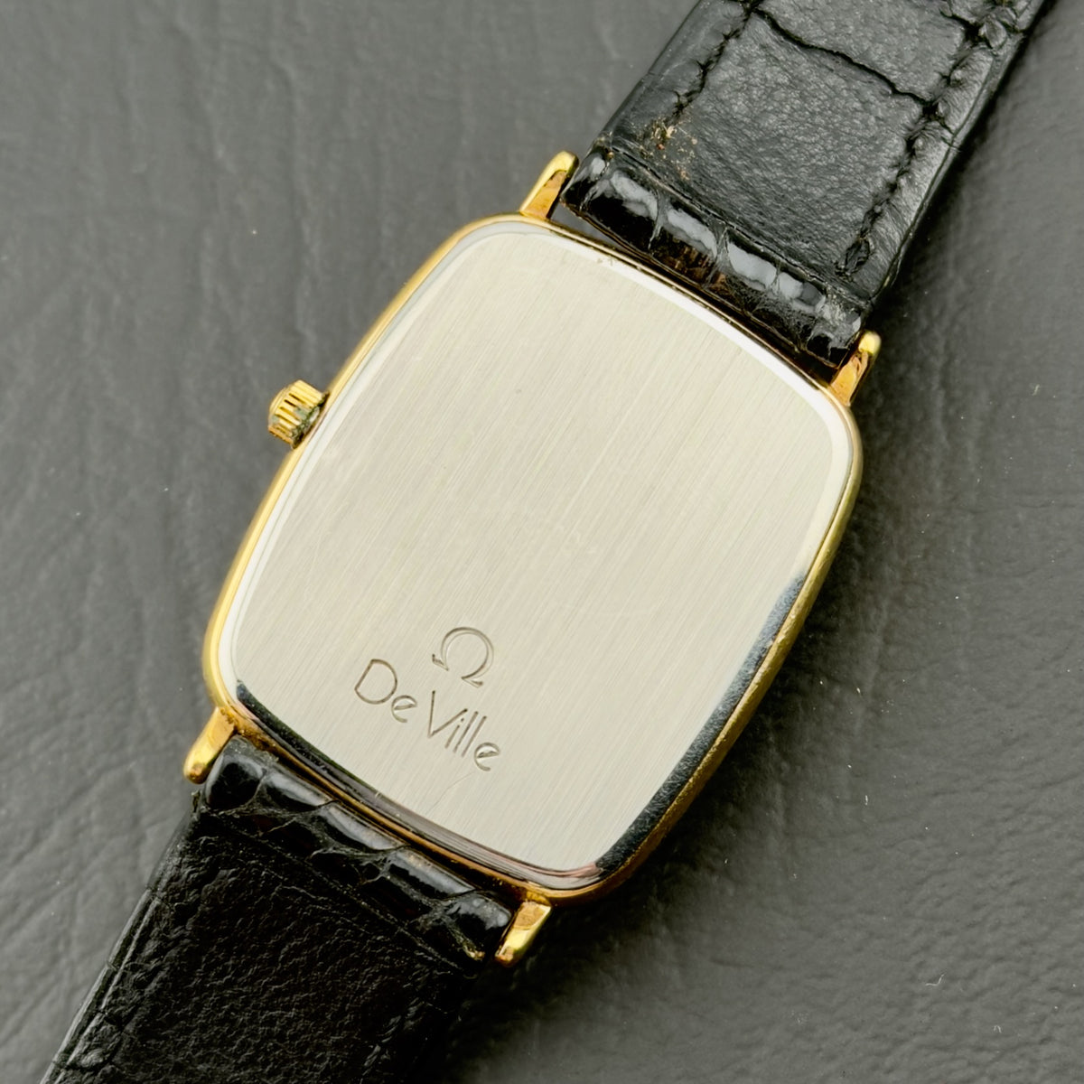 1980s Omega De Ville Tank - Quartz - White Arabic Numeral Dial