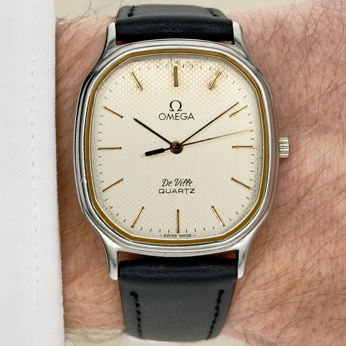 Vintage 1980 Omega De Ville - Honeycomb Dial - Ref 195.0013 - Men’s Watch