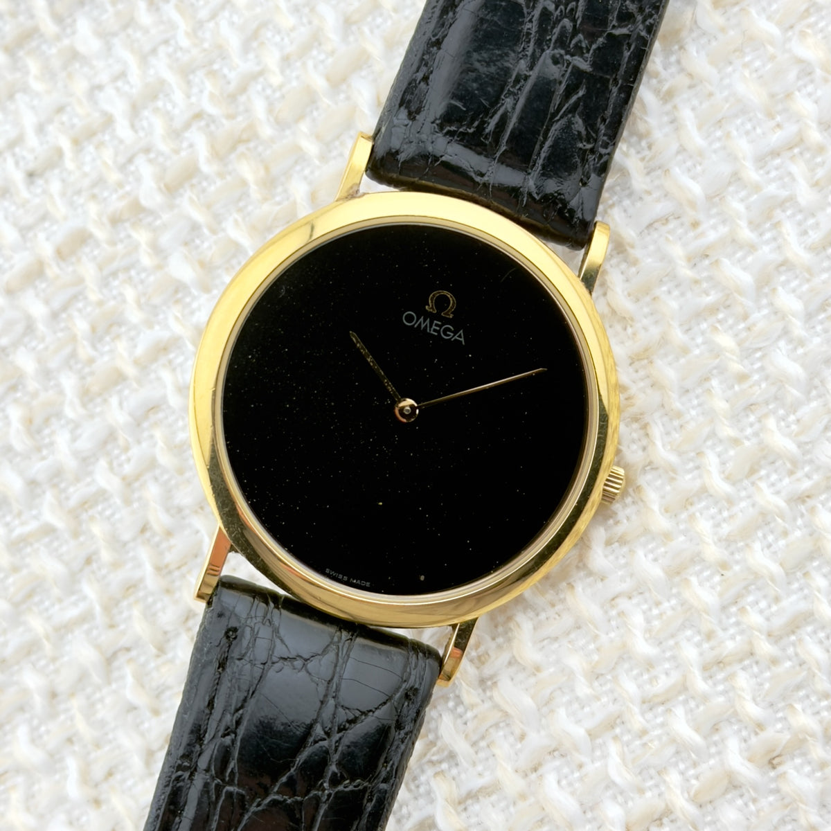 Vintage 1980s Omega De Ville Quartz - Onyx Dial - Ref 195.0075.2 - Men’s Watch