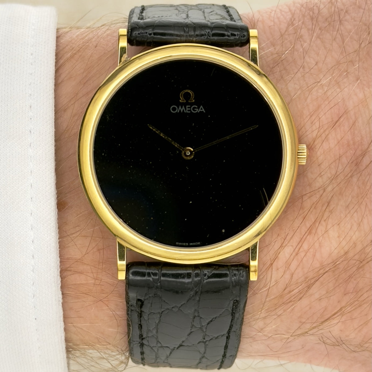 Vintage 1980s Omega De Ville Quartz - Onyx Dial - Ref 195.0075.2 - Men’s Watch