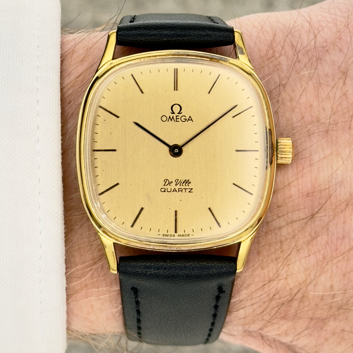 Omega De Ville Quartz - Round Square - Gold Dial