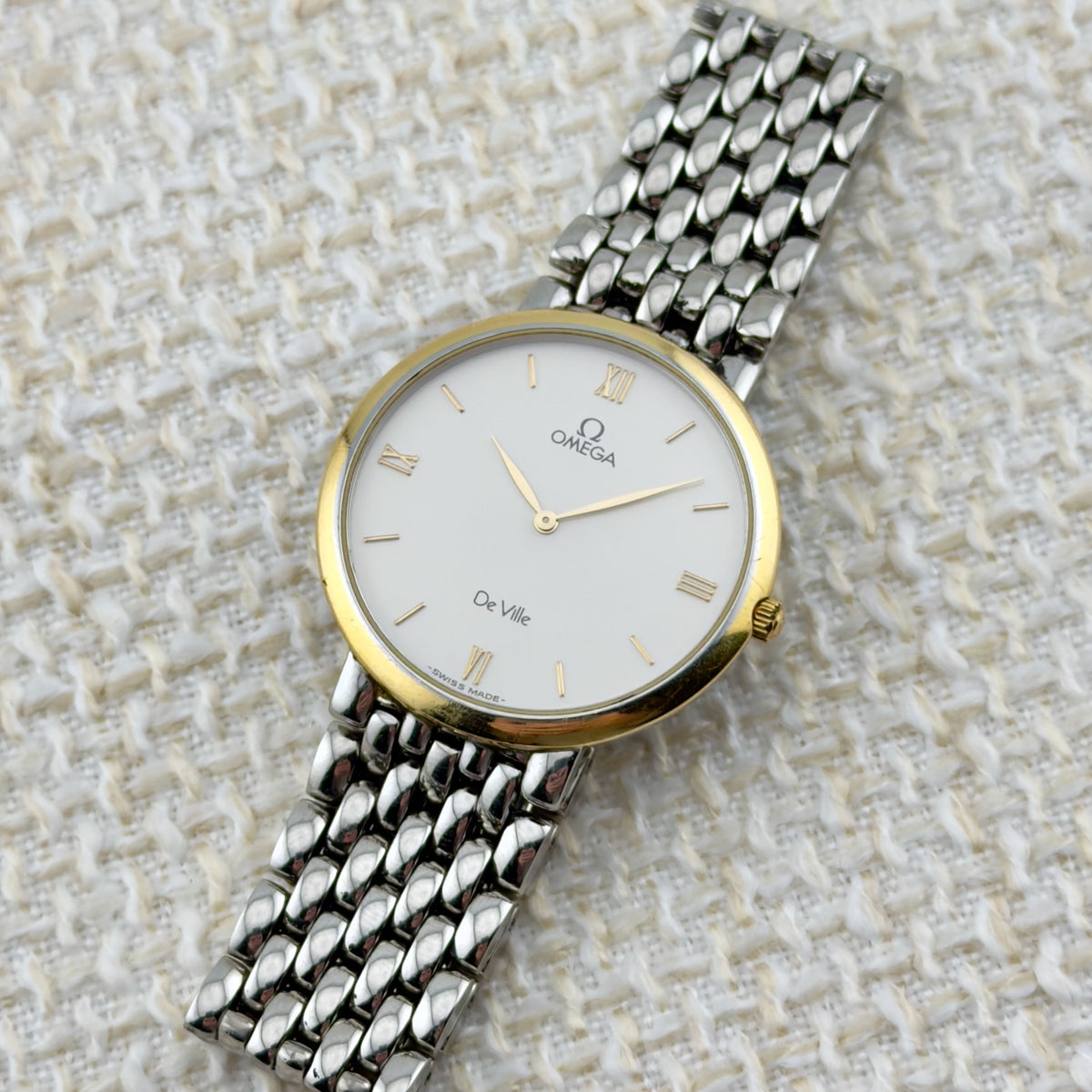 1990s Omega De Ville Quartz - Two Tone - Stainless Steel Bracelet
