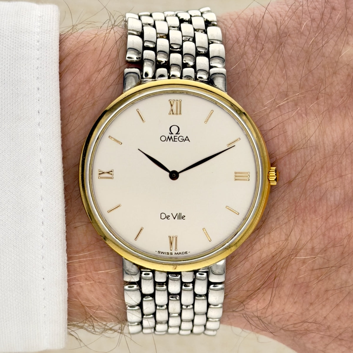1990s Omega De Ville Quartz - Two Tone - Stainless Steel Bracelet