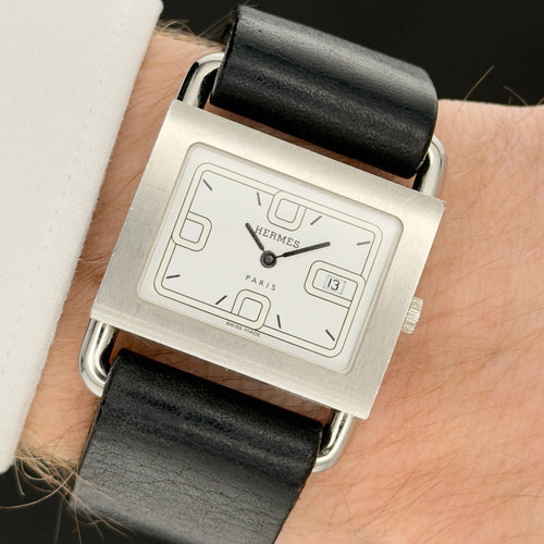 Hermès Barenia Date - White Dial - Quartz - Ref BA1.510 - Men’s Watch