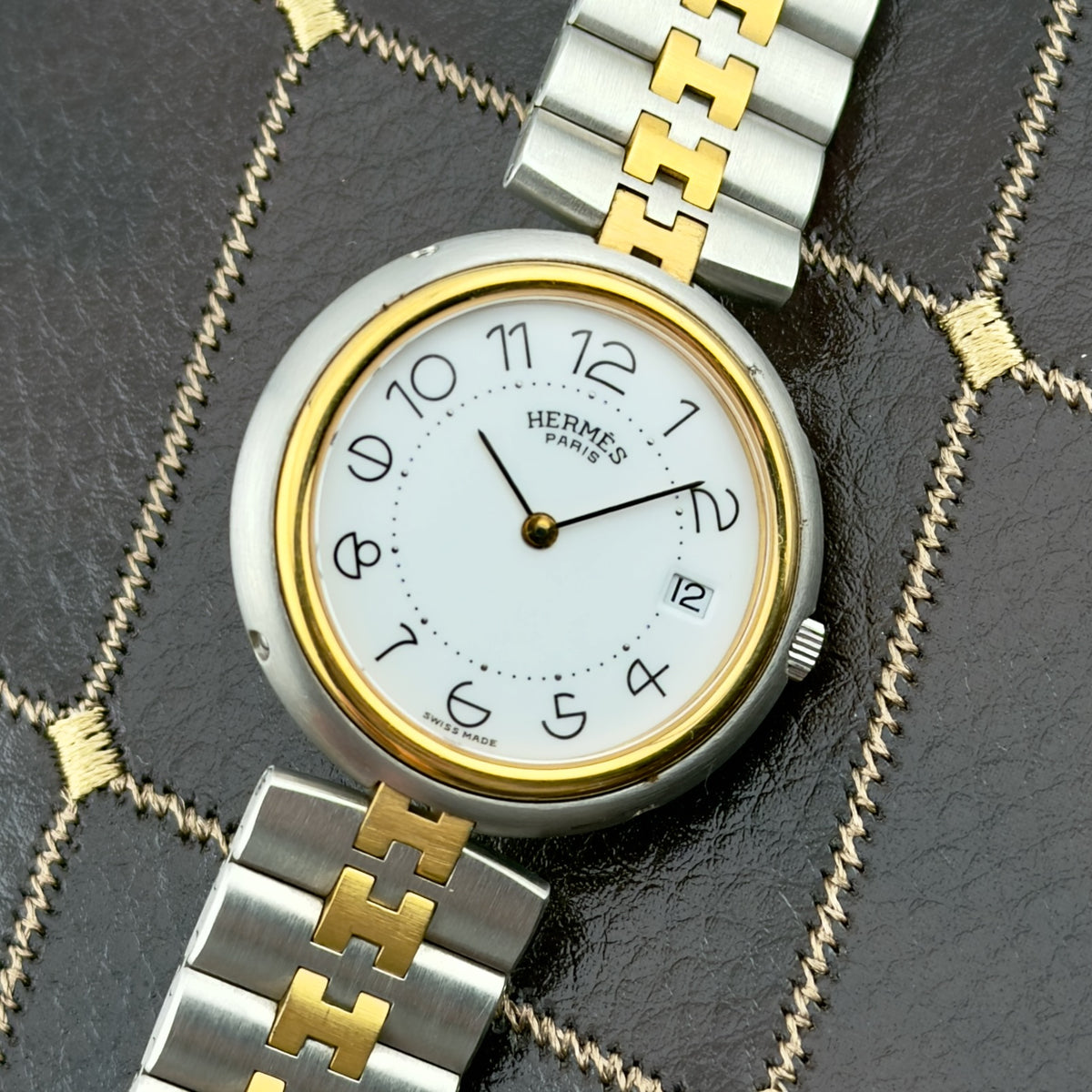Hermès Profile Combi - Two Tone - Quartz - White Dial - Men's Watch