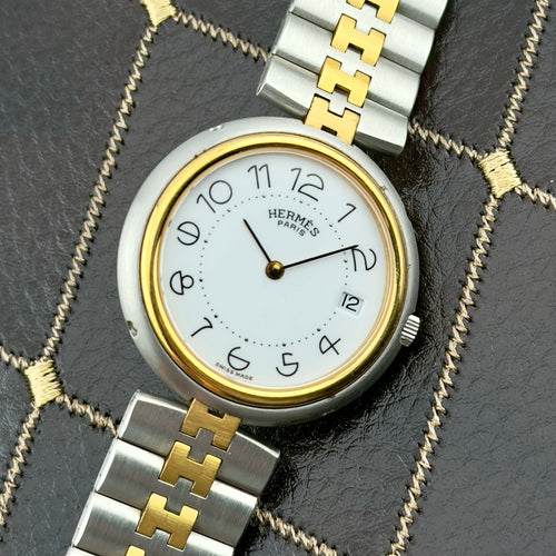 Hermès Profile Combi - Two Tone - Quartz - White Dial - Men's Watch