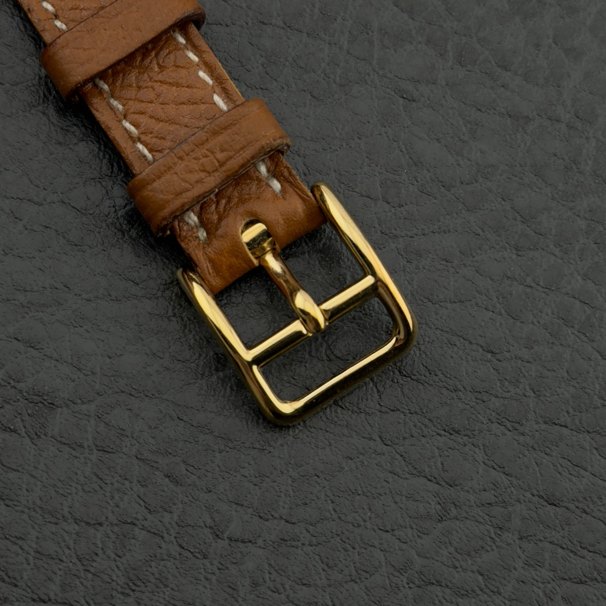 Hermes Kelly Lock Watch - Brown Leather Bracelet & Gold Buckle