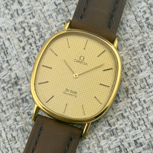 Vintage 1977 Omega De Ville Quartz - Gold Dial - Ref.191.0093 - Men’s Watch