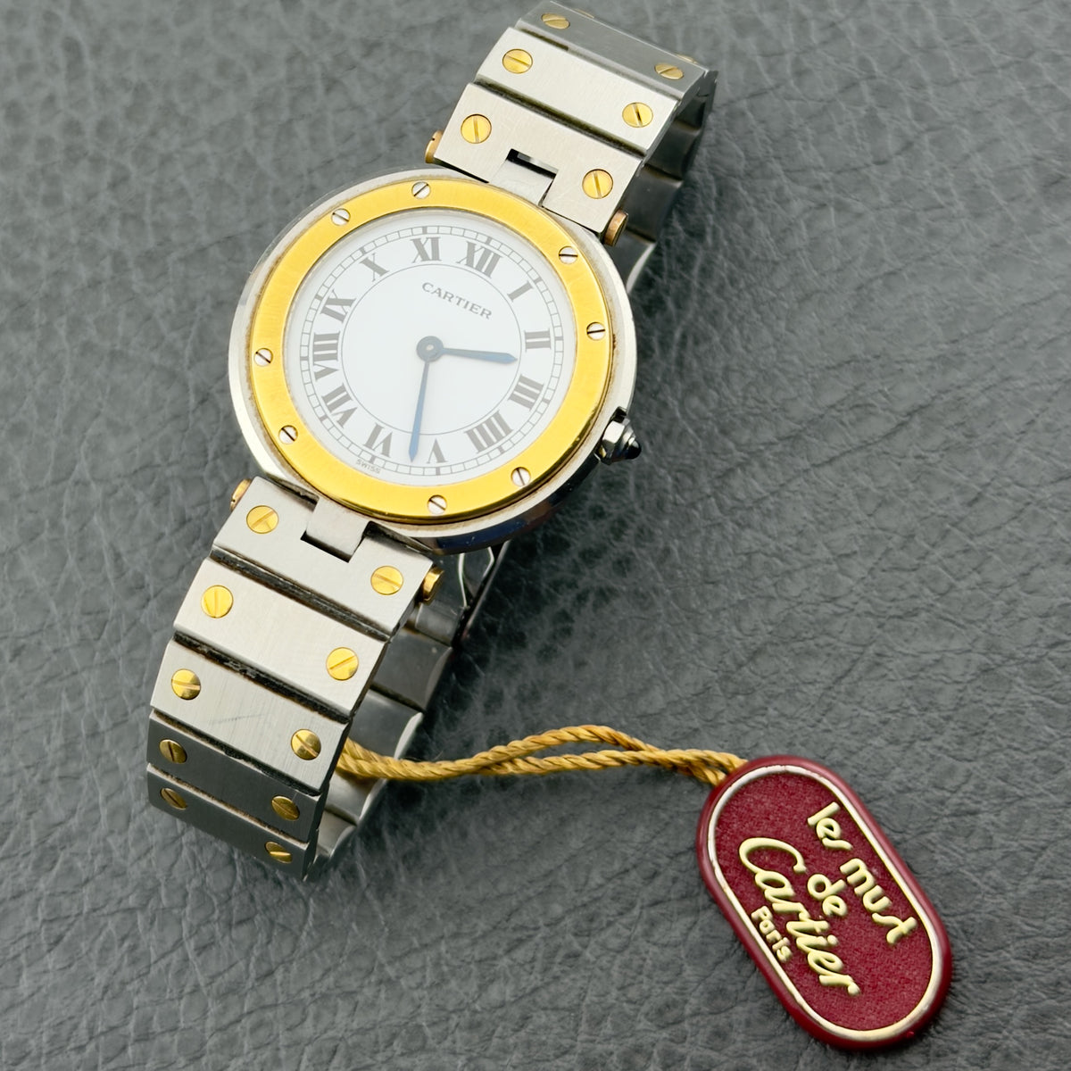 Cartier Santos Ronde - Two Tone 18k Gold - Ref 8191 - White Roman Dial - Papers