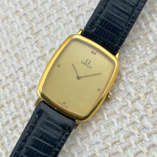 Vintage 1980s Omega De Ville Tank - Gold Dial - Ref 195.0076 - Men’s Watch