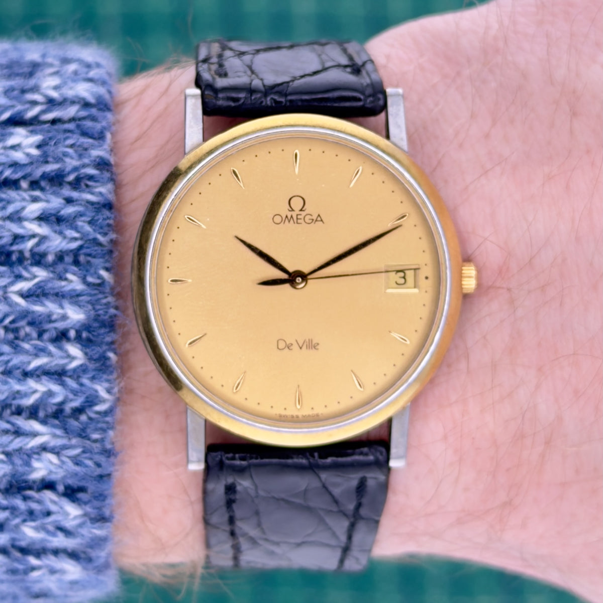Vintage 1990’s Omega De Ville Quartz - Gold Dial - Ref 196.2432 - Men’s Watch