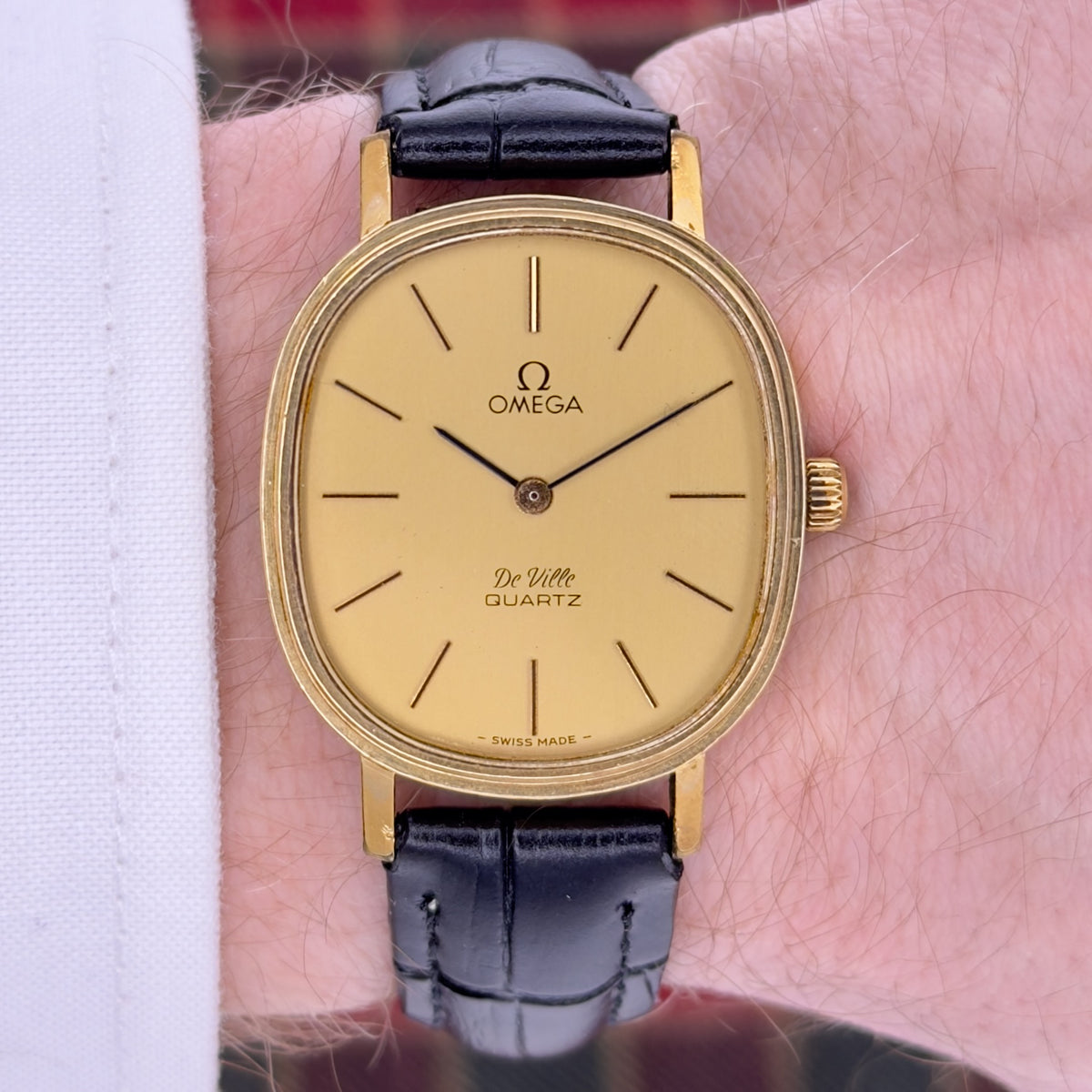 Vintage 1980s Omega De Ville - Gold Dial - Quartz - Ref 191.0046 - Men’s Watch