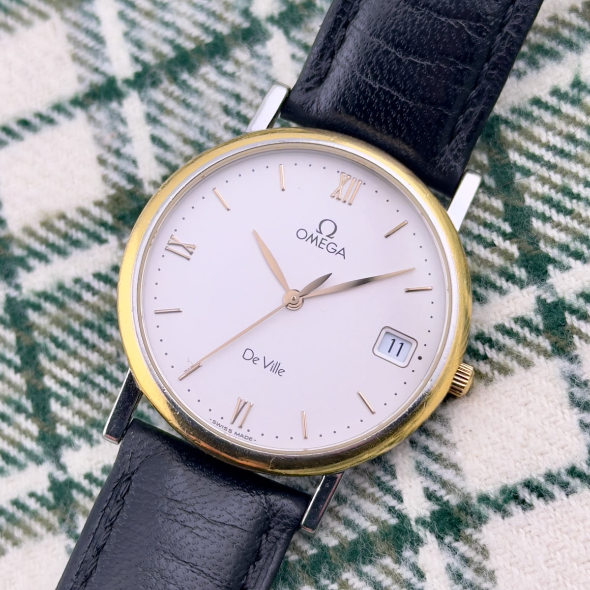 Vintage 1994 Omega De Ville Quartz - Gold Dial - Ref 196.2432 - Men’s Watch