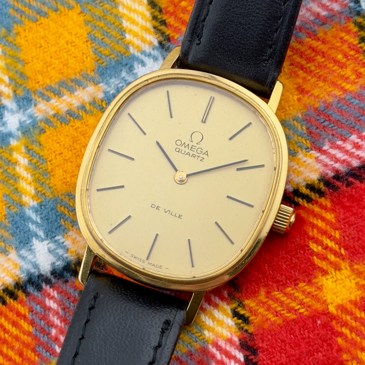 Vintage 1980s Omega De Ville - Gold Dial - Quartz - Ref 191.0046 - Men’s Watch