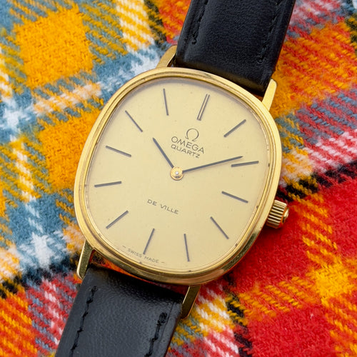 Vintage 1980s Omega De Ville - Gold Dial - Quartz - Ref 191.0046 - Men’s Watch