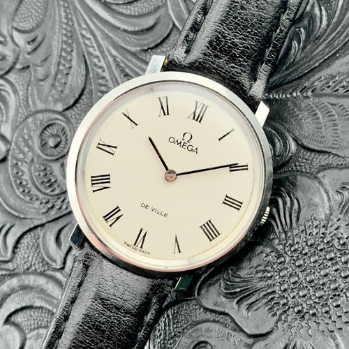 Vintage 1970s Omega De Ville - White Roman Dial - Ref 111.0107 - Men’s Watch