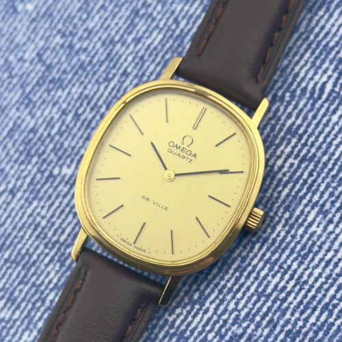 Vintage 1980s Omega De Ville - Gold Dial - Quartz - Ref 191.0046 - Men’s Watch