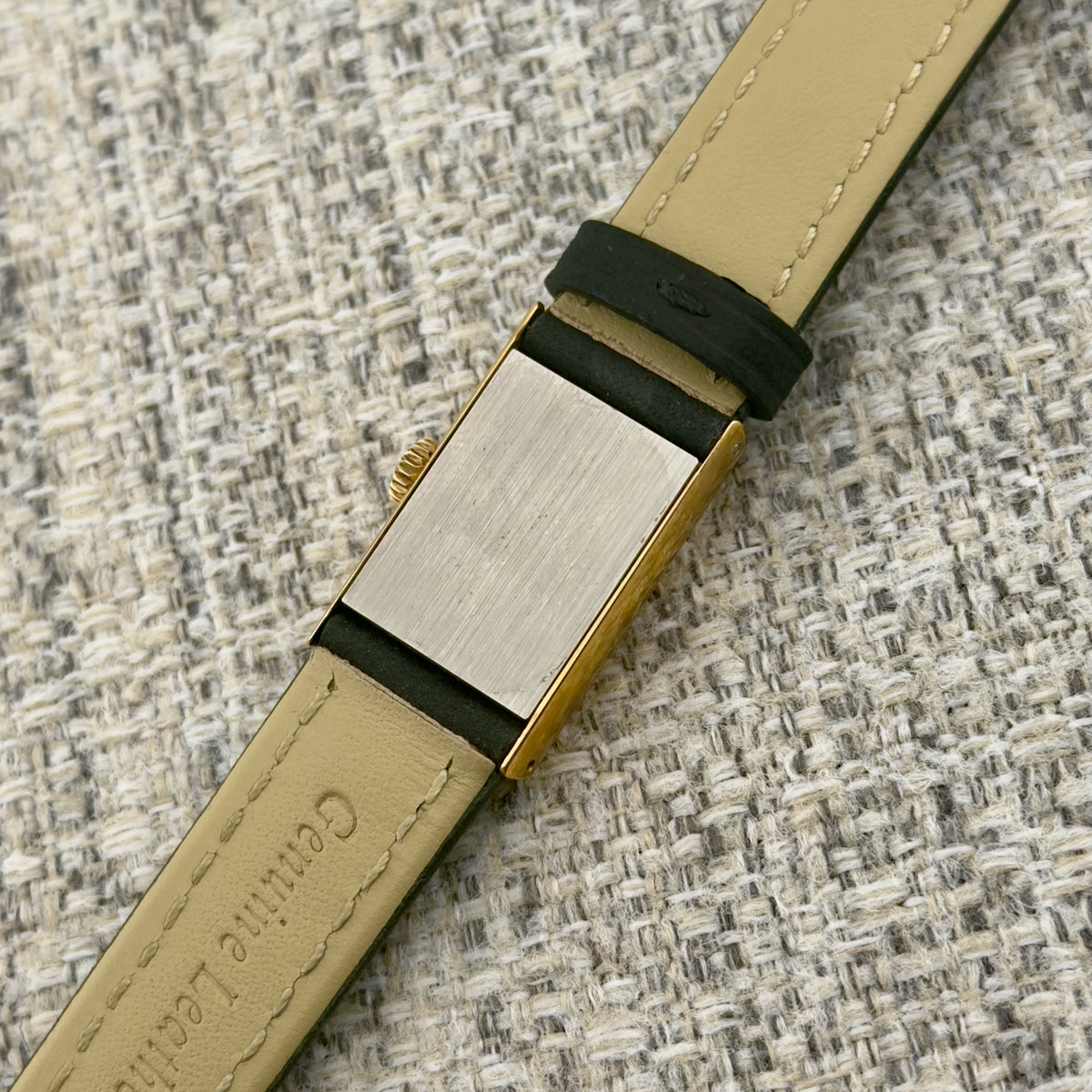 1990s Omega De Ville - Small Tank - Two Tone Gold Checker Dial