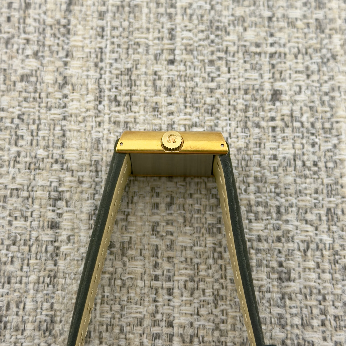 1990s Omega De Ville - Small Tank - Two Tone Gold Checker Dial