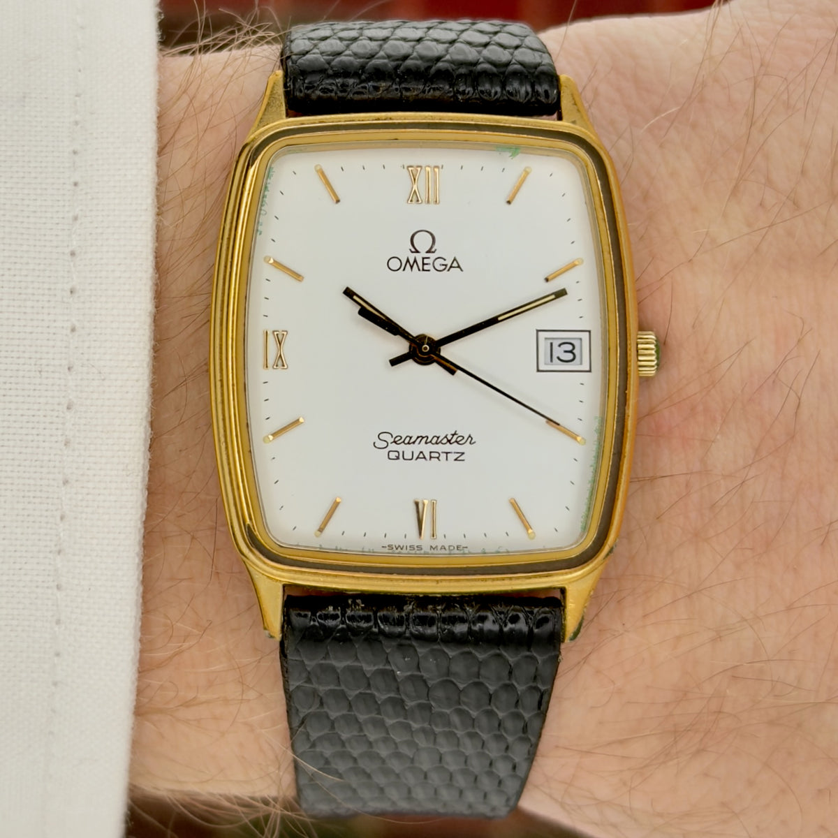 Vintage 1984 Omega Seamaster Tank - White Dial - Ref 196.0265 - Mens Watch