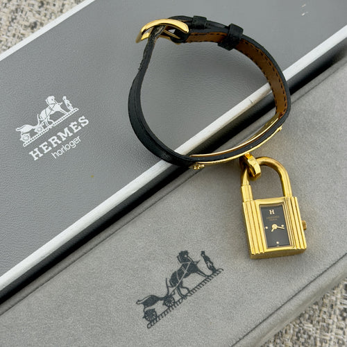 Hermes Kelly Watch - Black Dial - With Hermes Box - Working - Authentic Watch
