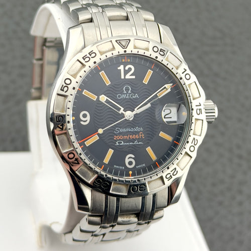 Omega Seamaster Omegamatic Swiss Autoquartz Black Dial 2514.50 37mm Mens Watch