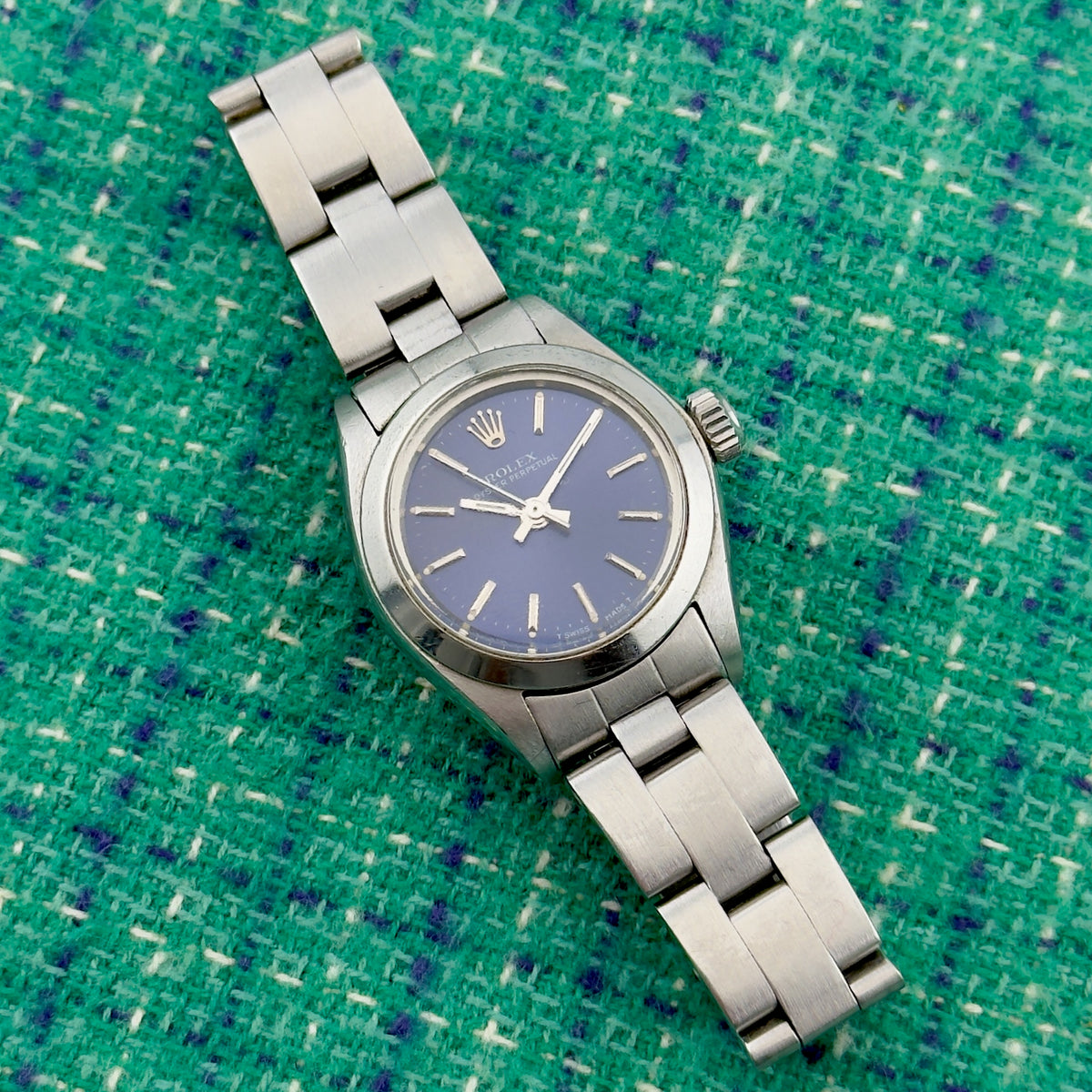 Rolex Oyster Perpetual - Ref.6718 - 26mm - Blue Dial - Automatic - Ladies Watch