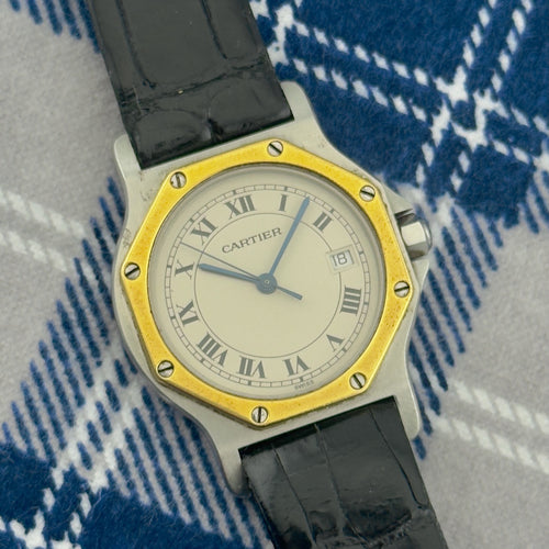 1990s Cartier Santos Octagon - 18K Yellow Gold