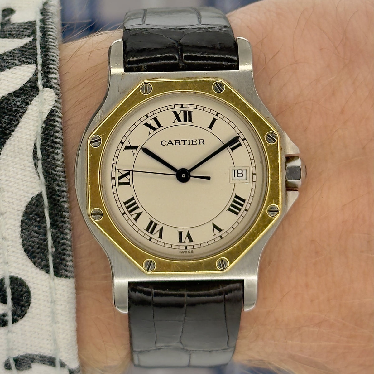 1990s Cartier Santos Octagon - 18K Yellow Gold