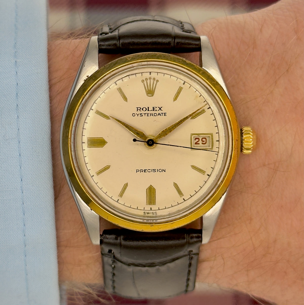 Vintage 1953 Rolex Oysterdate - Ref.6294 - 34mm - Two Tone - Roulette Date Wheel