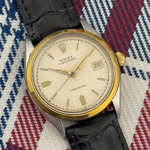 Vintage 1953 Rolex Oysterdate - Ref.6294 - 34mm - Two Tone - Roulette Date Wheel
