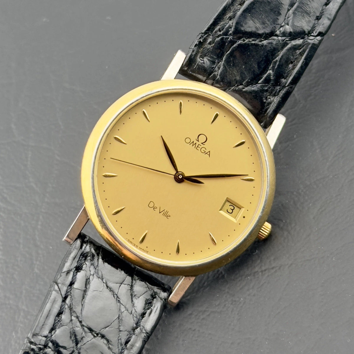 Vintage 1990’s Omega De Ville Quartz - Gold Dial - Ref 196.2432