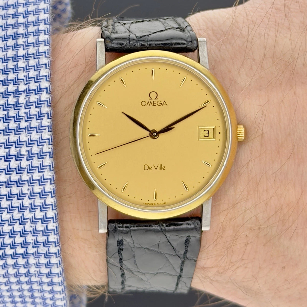 Vintage 1990’s Omega De Ville Quartz - Gold Dial - Ref 196.2432