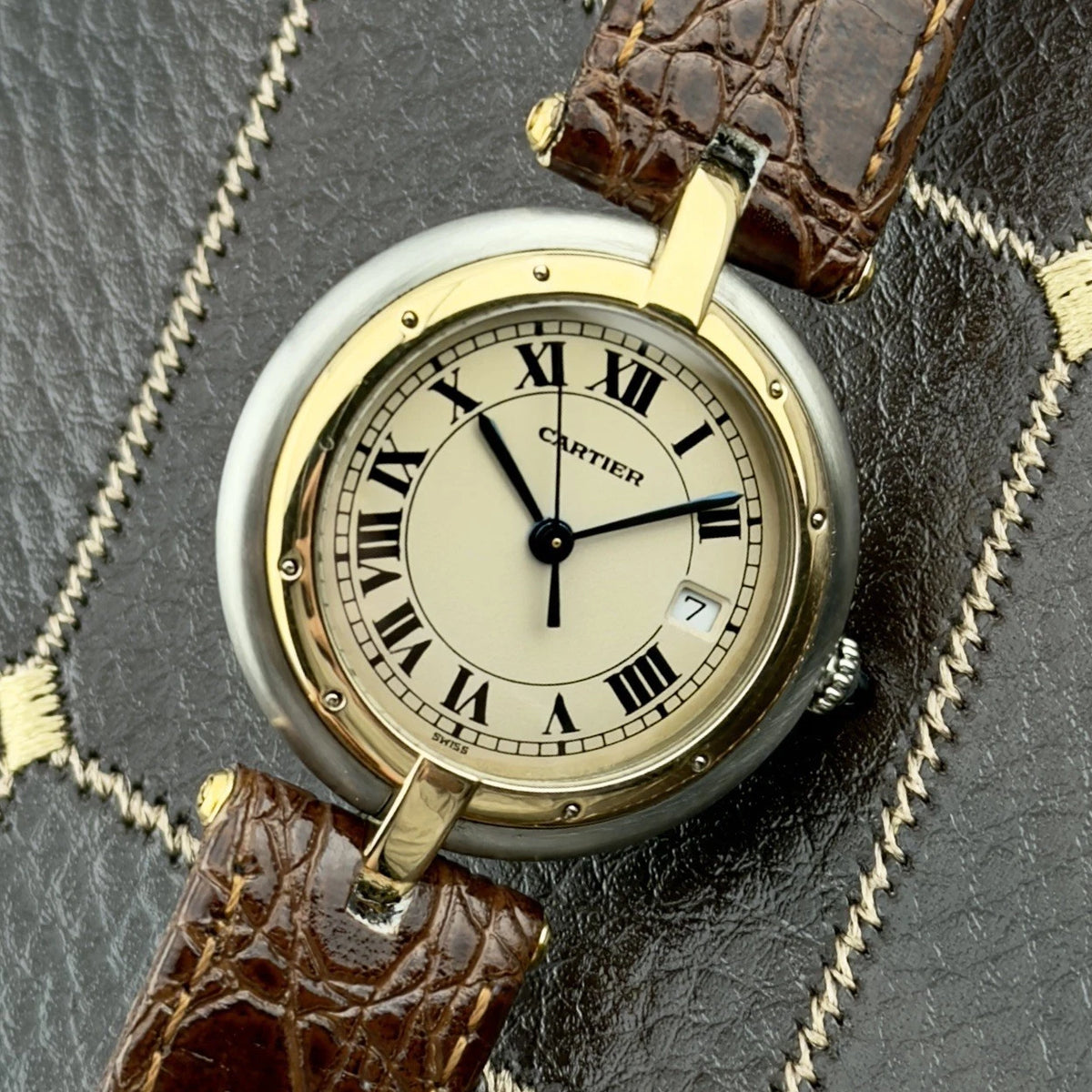 Vintage 1990s Cartier Panthere Vendome - Roman Numeral Dial - 18k Yellow Gold