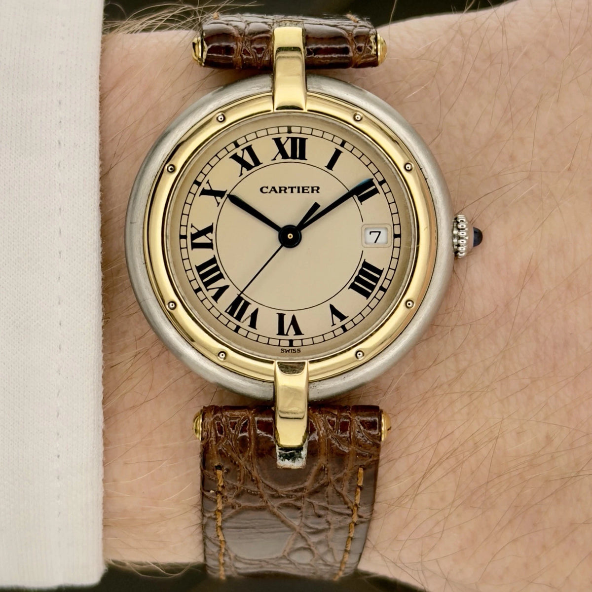 Vintage 1990s Cartier Panthere Vendome - Roman Numeral Dial - 18k Yellow Gold