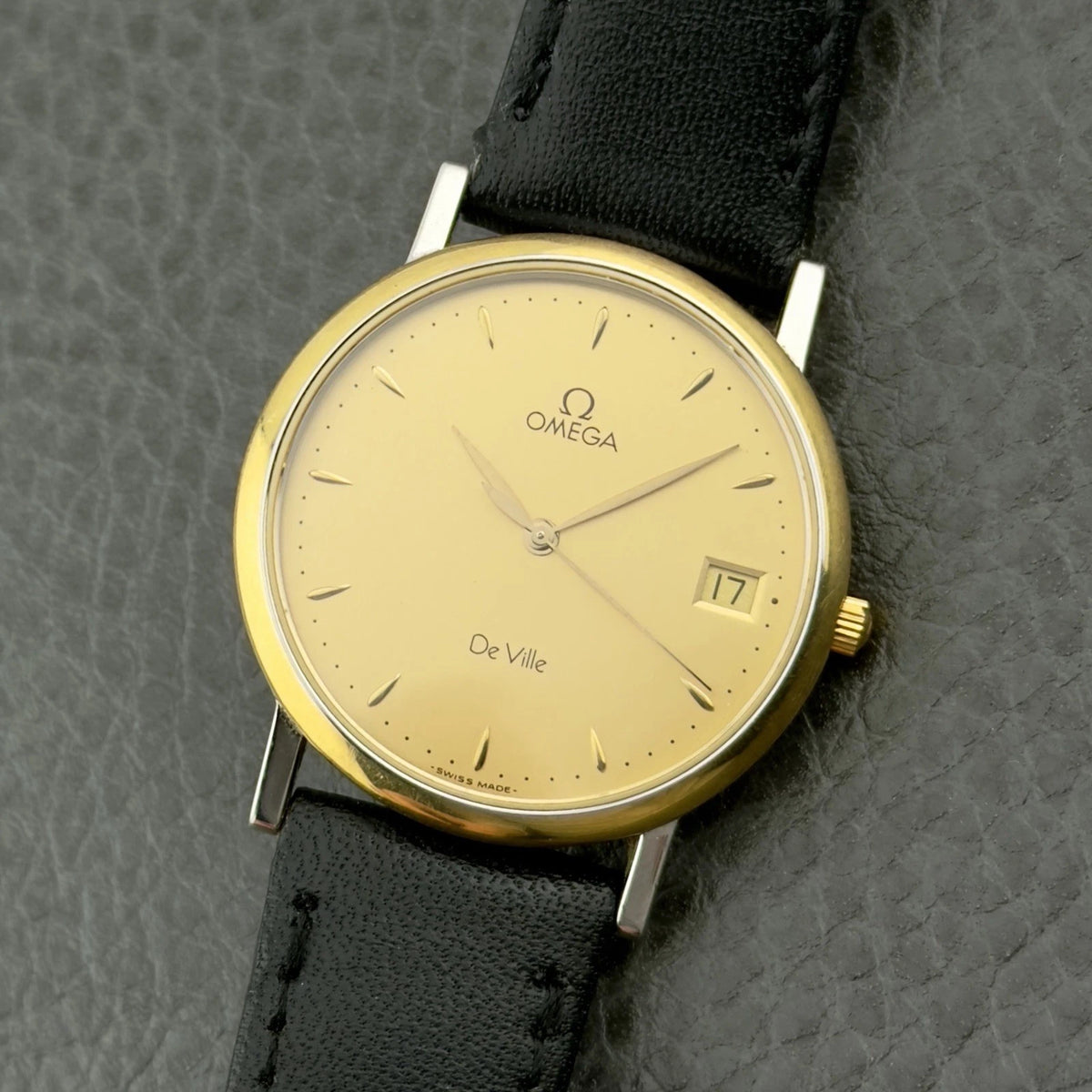 Vintage 1994 Omega De Ville Quartz - Gold Dial - Ref 196.2432